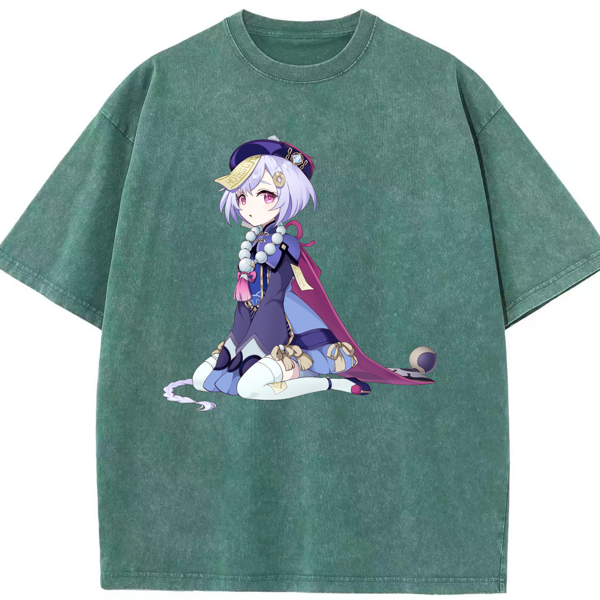 げんし神 七七 なな  genshin Nana 綿100% ヴィンテージ風 半袖Tシャツ（フロントプリント）